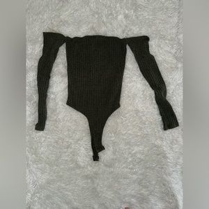 Army green off shoulder onesie
